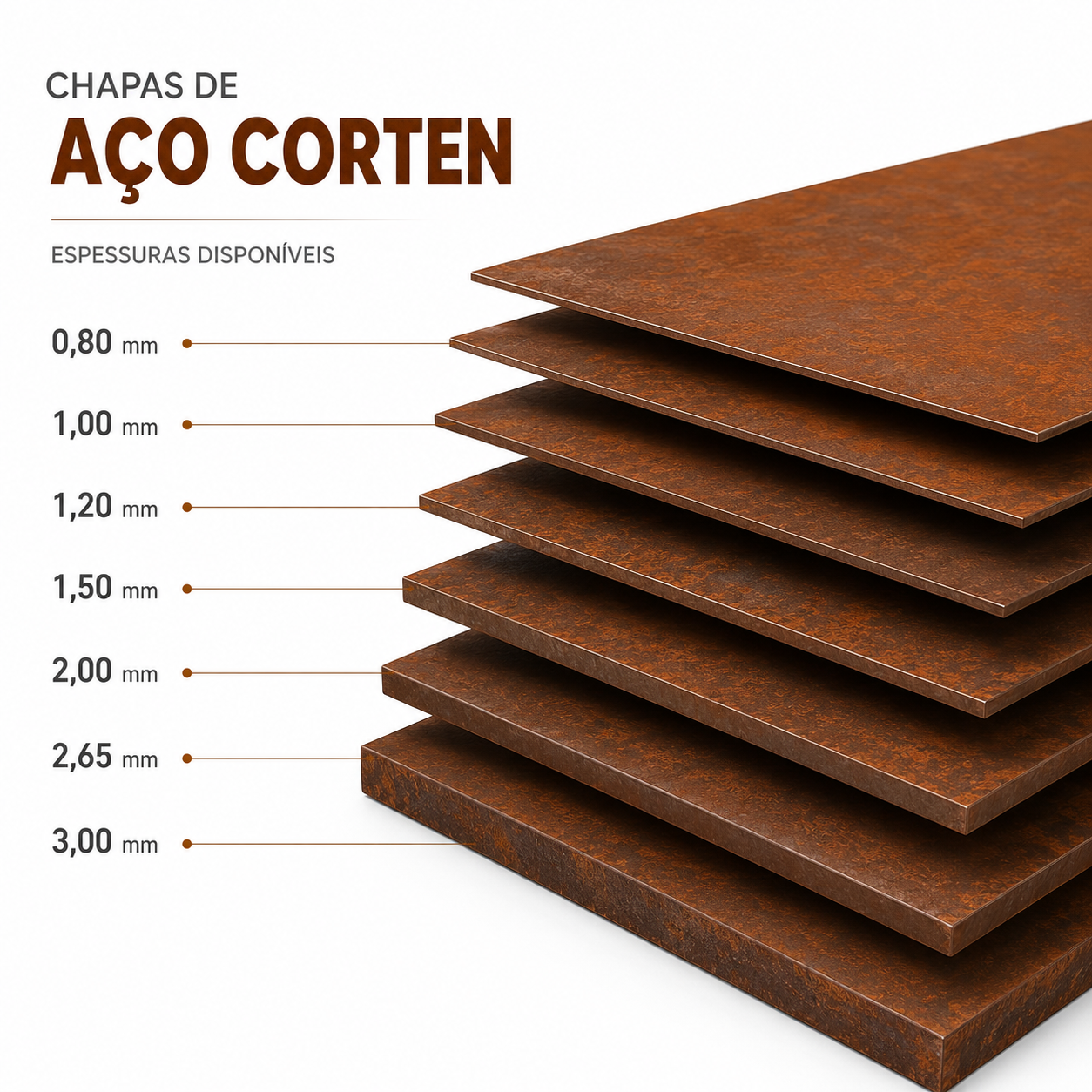CHAPA CORTEN FINA 0,8 a 3mm 